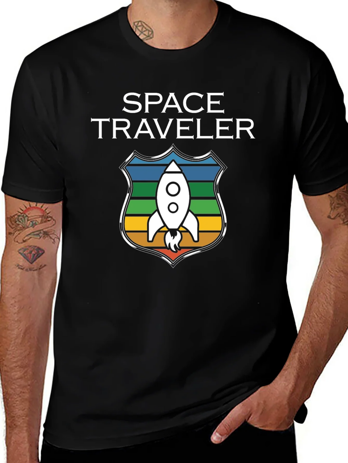 Space Traveler Graphic T-Shirt - Rocket Design product image 1