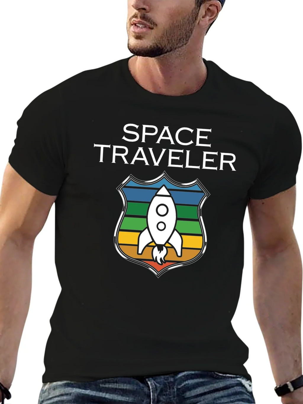 Space Traveler Graphic T-Shirt - Rocket Design product image 5