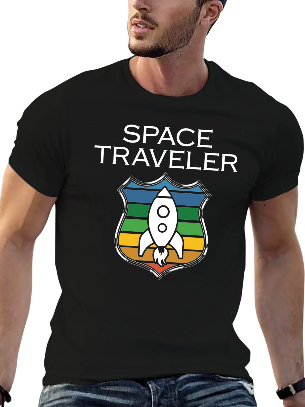 Space Traveler Graphic T-Shirt - Rocket Design product image 5