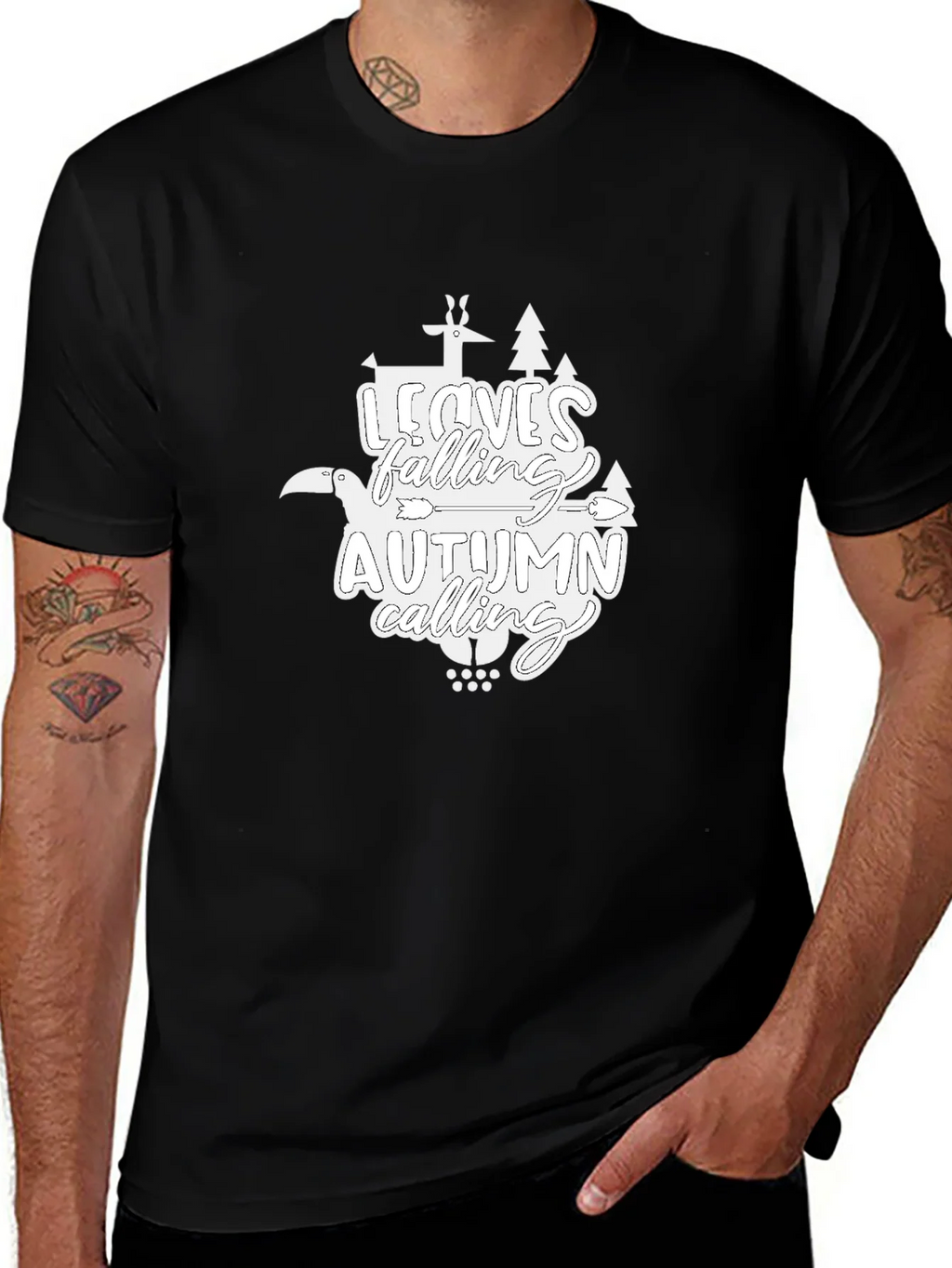 Autumn Calling Graphic T-Shirt - Black product image 1