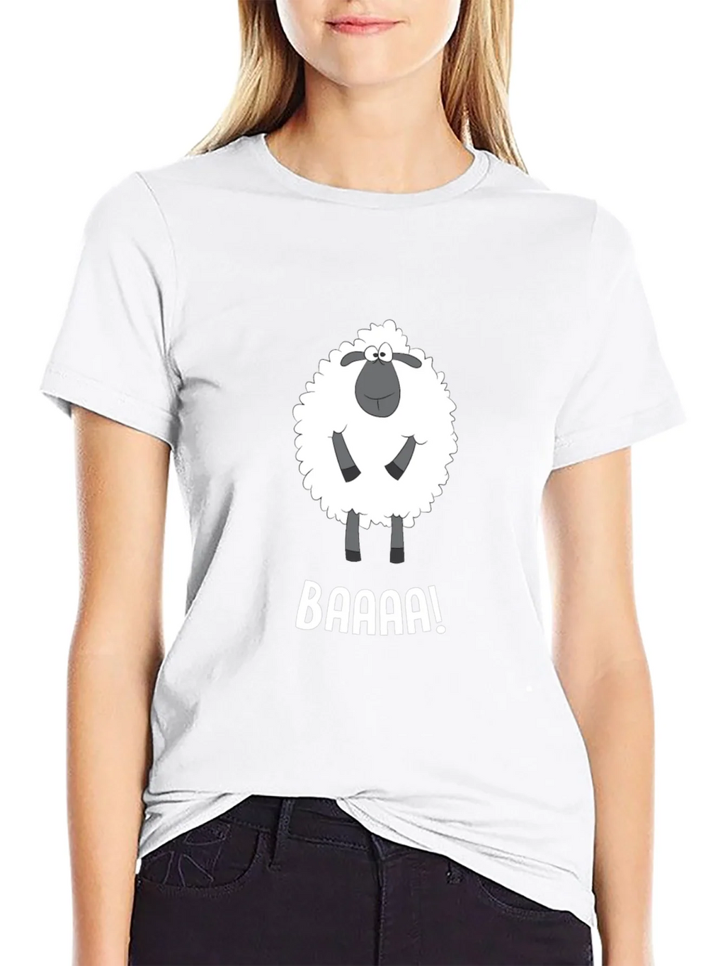 Funny Sheep BAAAA! Black T-Shirt product image 7
