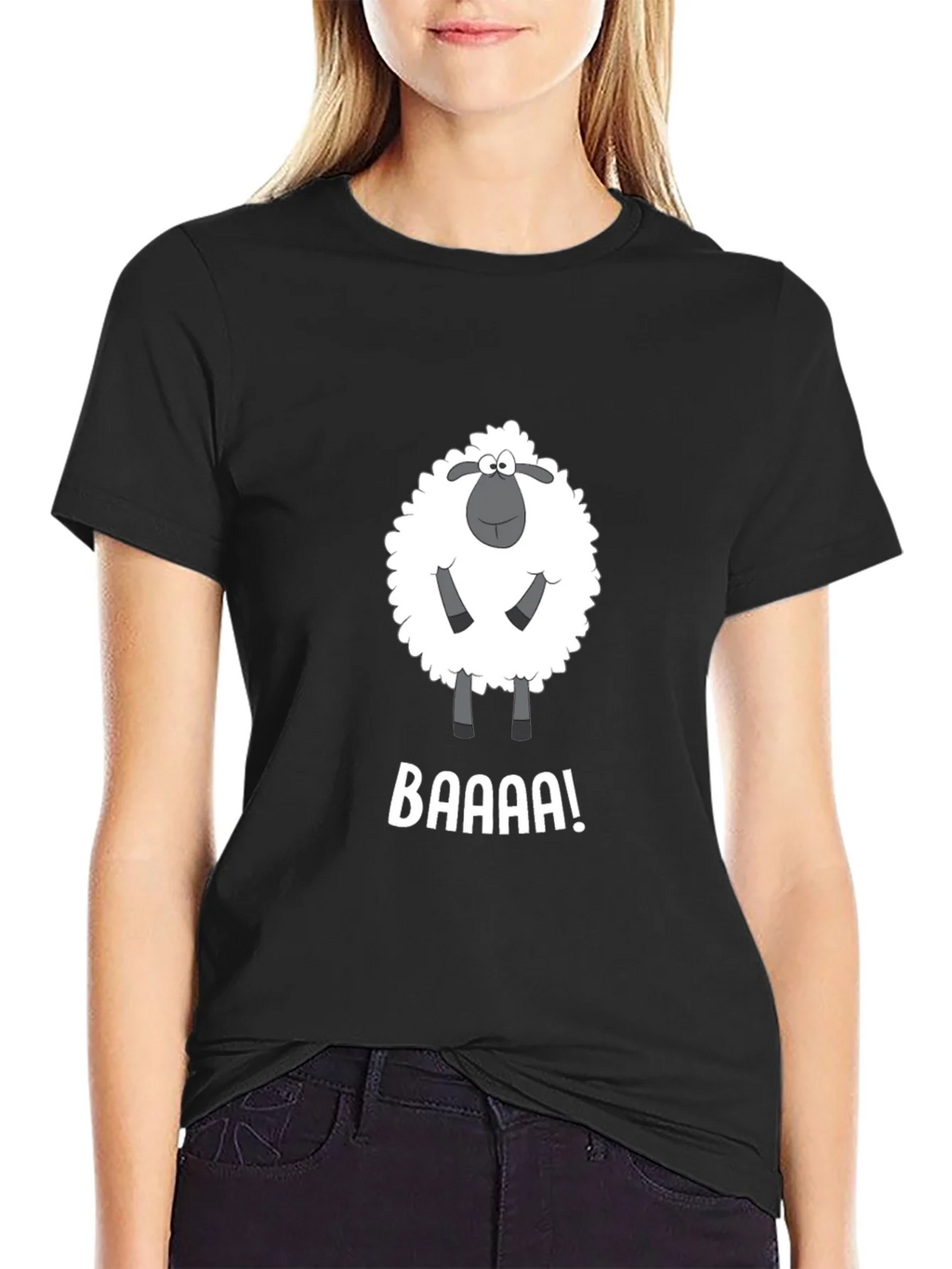 Funny Sheep BAAAA! Black T-Shirt product image 2