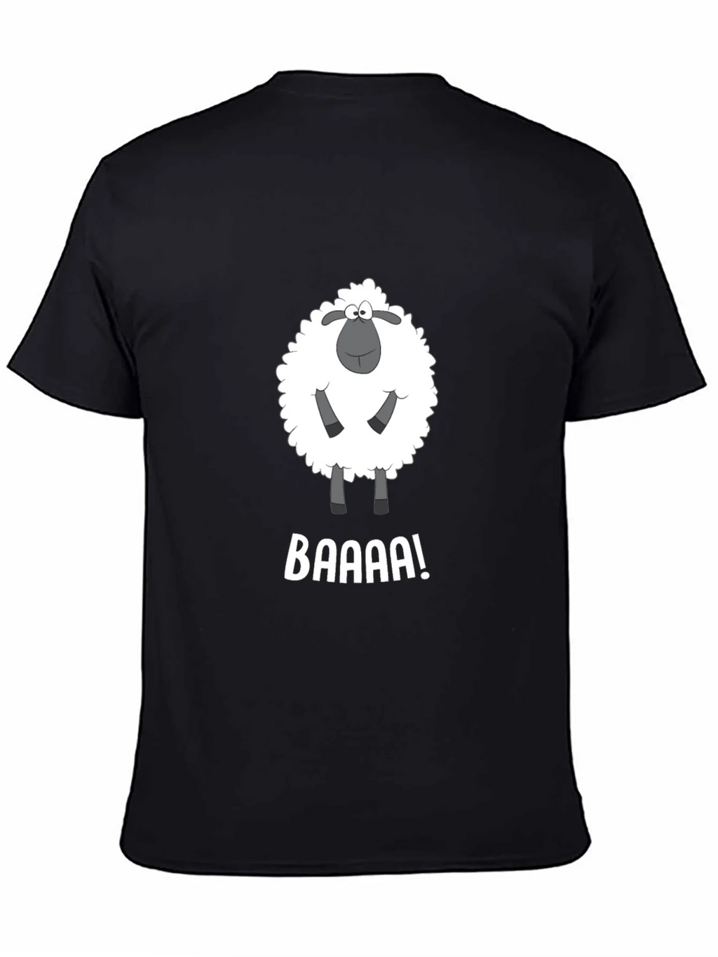 Funny Sheep BAAAA! Black T-Shirt product image 3