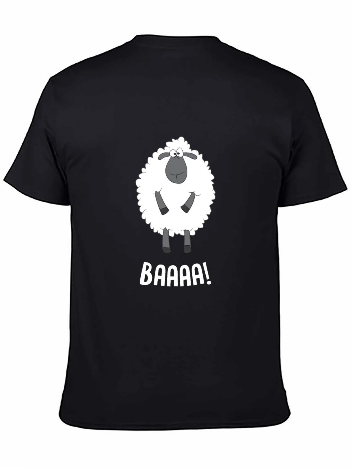 Funny Sheep BAAAA! Black T-Shirt product image 3