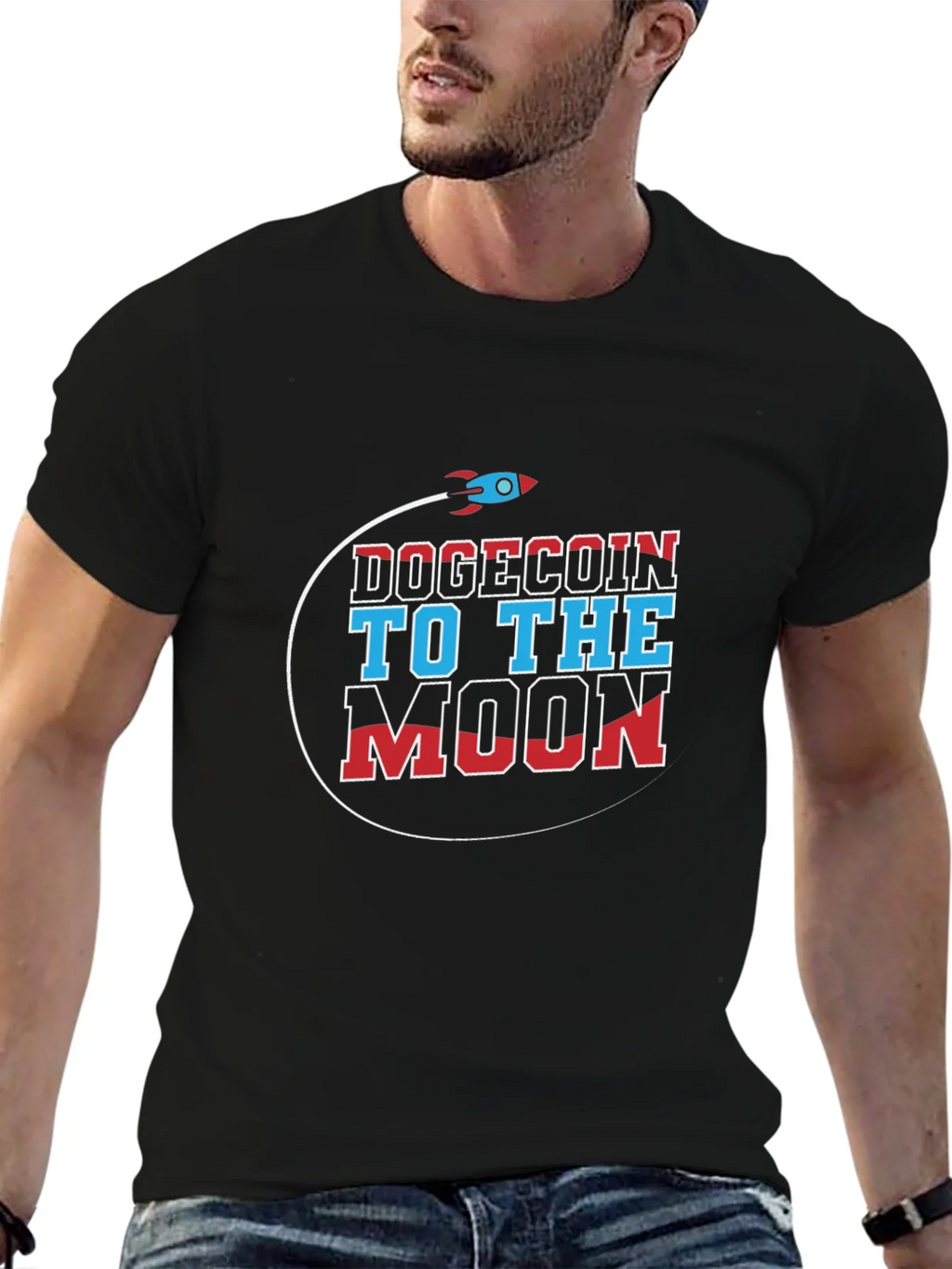 Dogecoin to the Moon Graphic T-Shirt product image 6