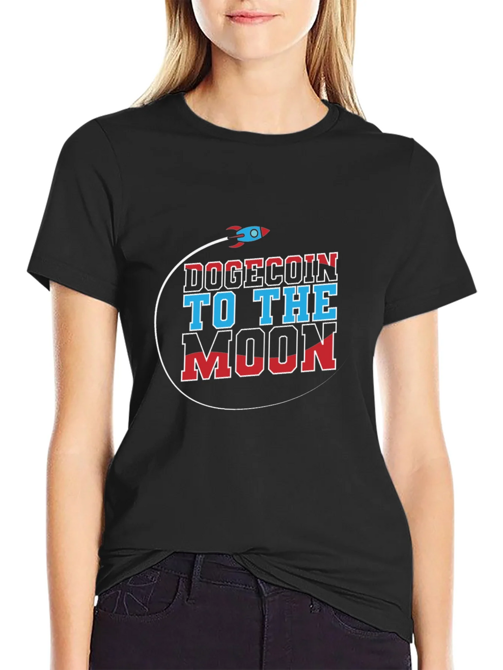 Dogecoin to the Moon Graphic T-Shirt product image 2
