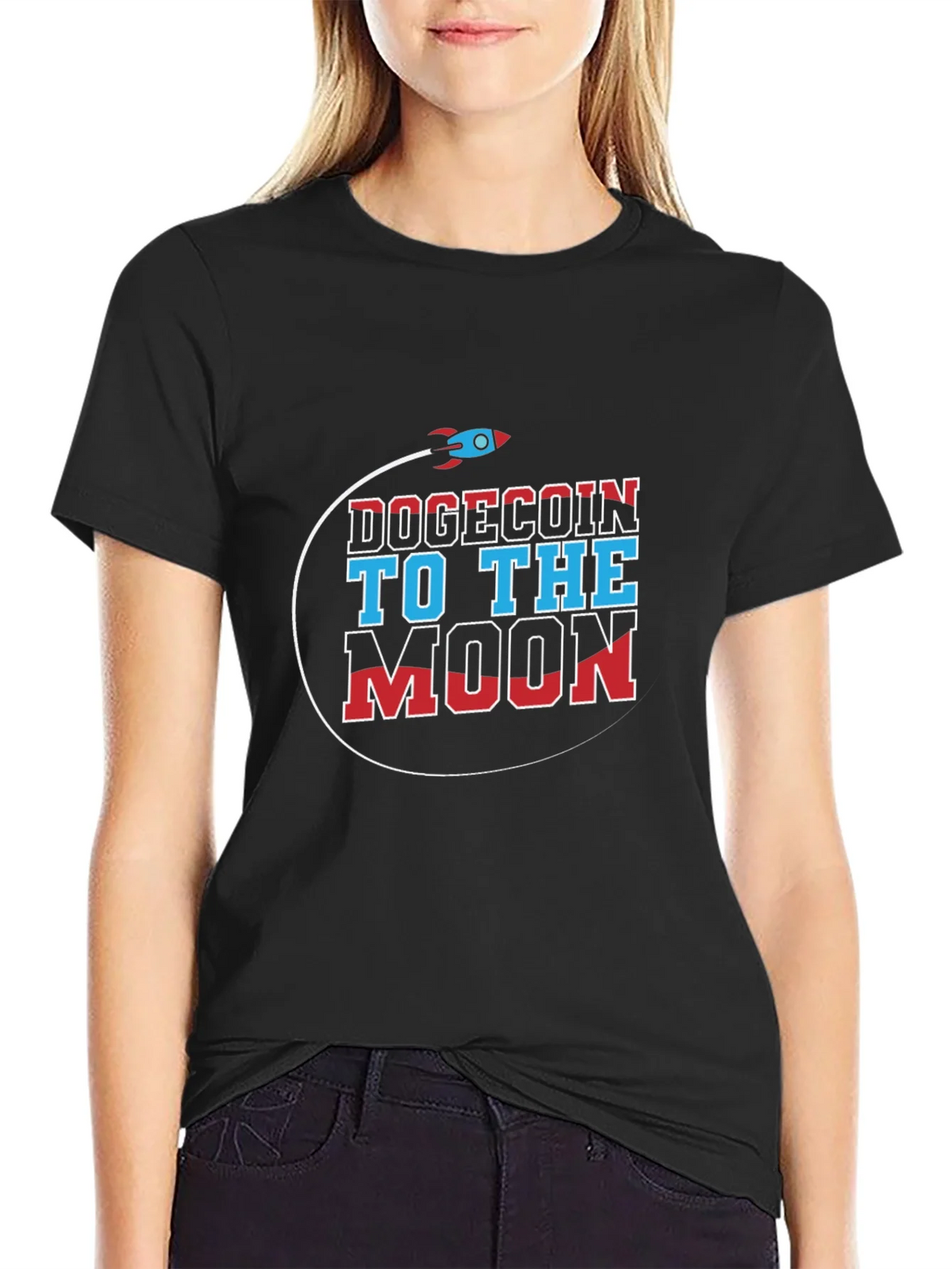 Dogecoin to the Moon Graphic T-Shirt product image 2