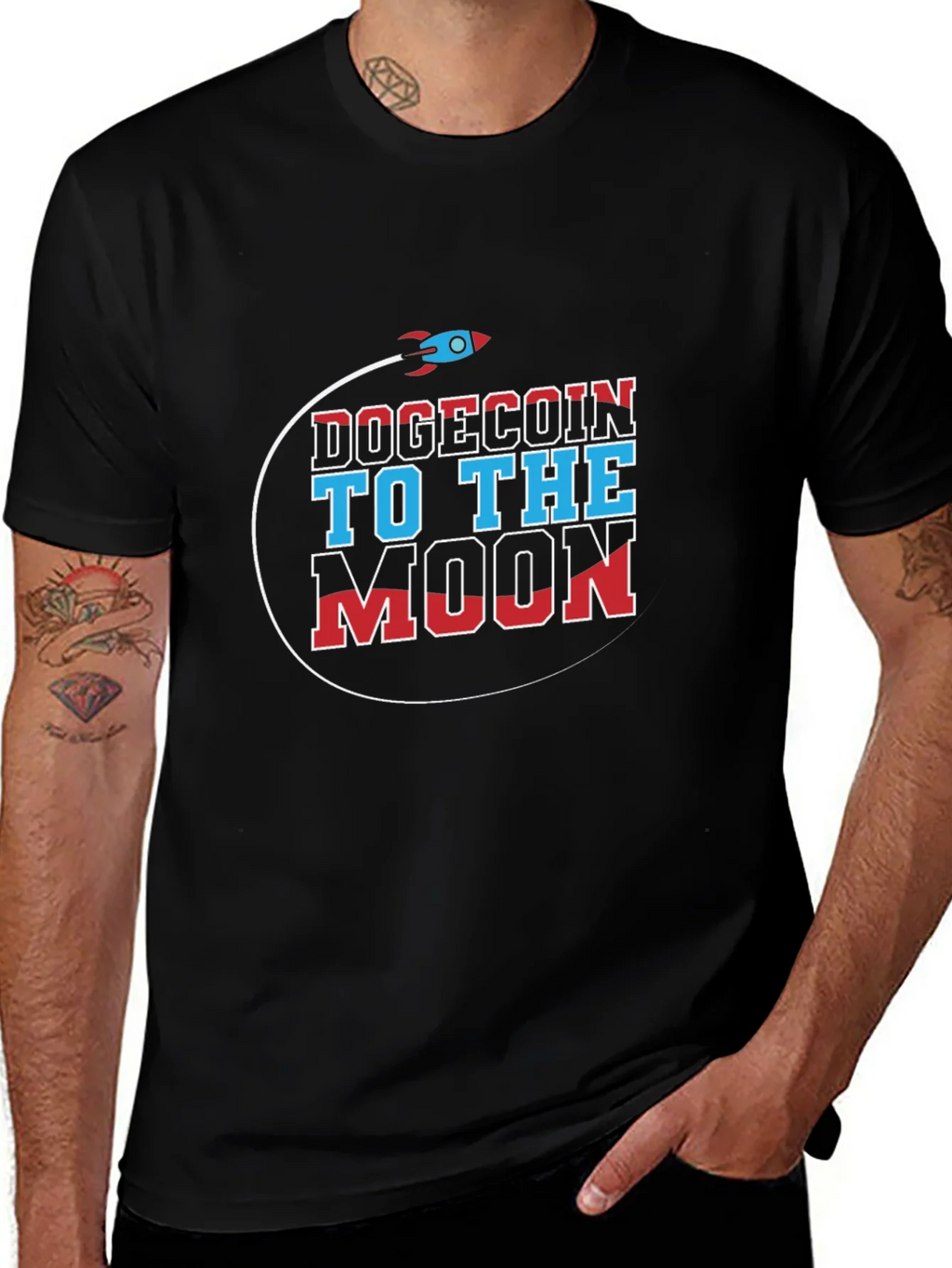 Dogecoin to the Moon Graphic T-Shirt product image 1