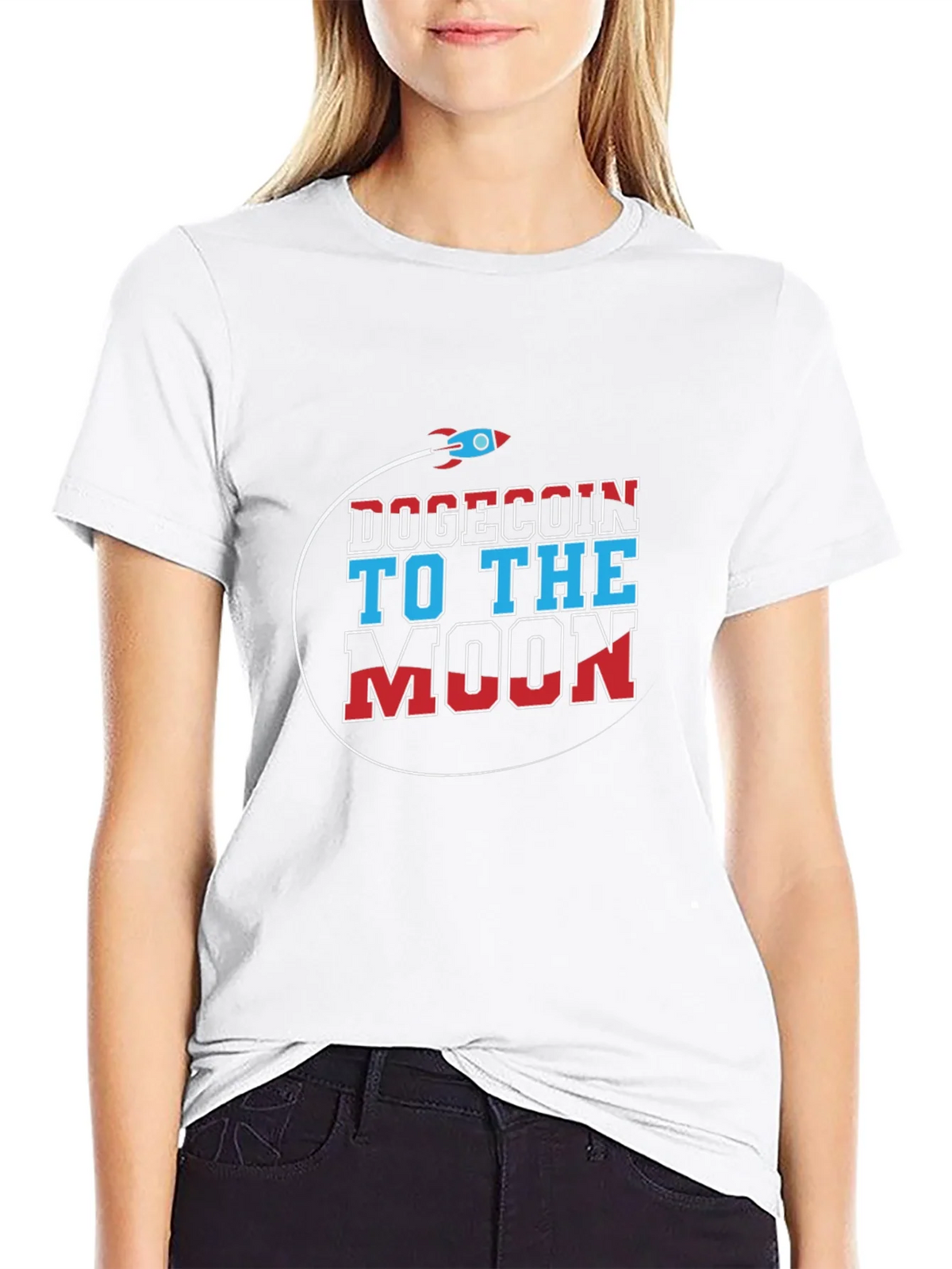 Dogecoin to the Moon Graphic T-Shirt product image 8