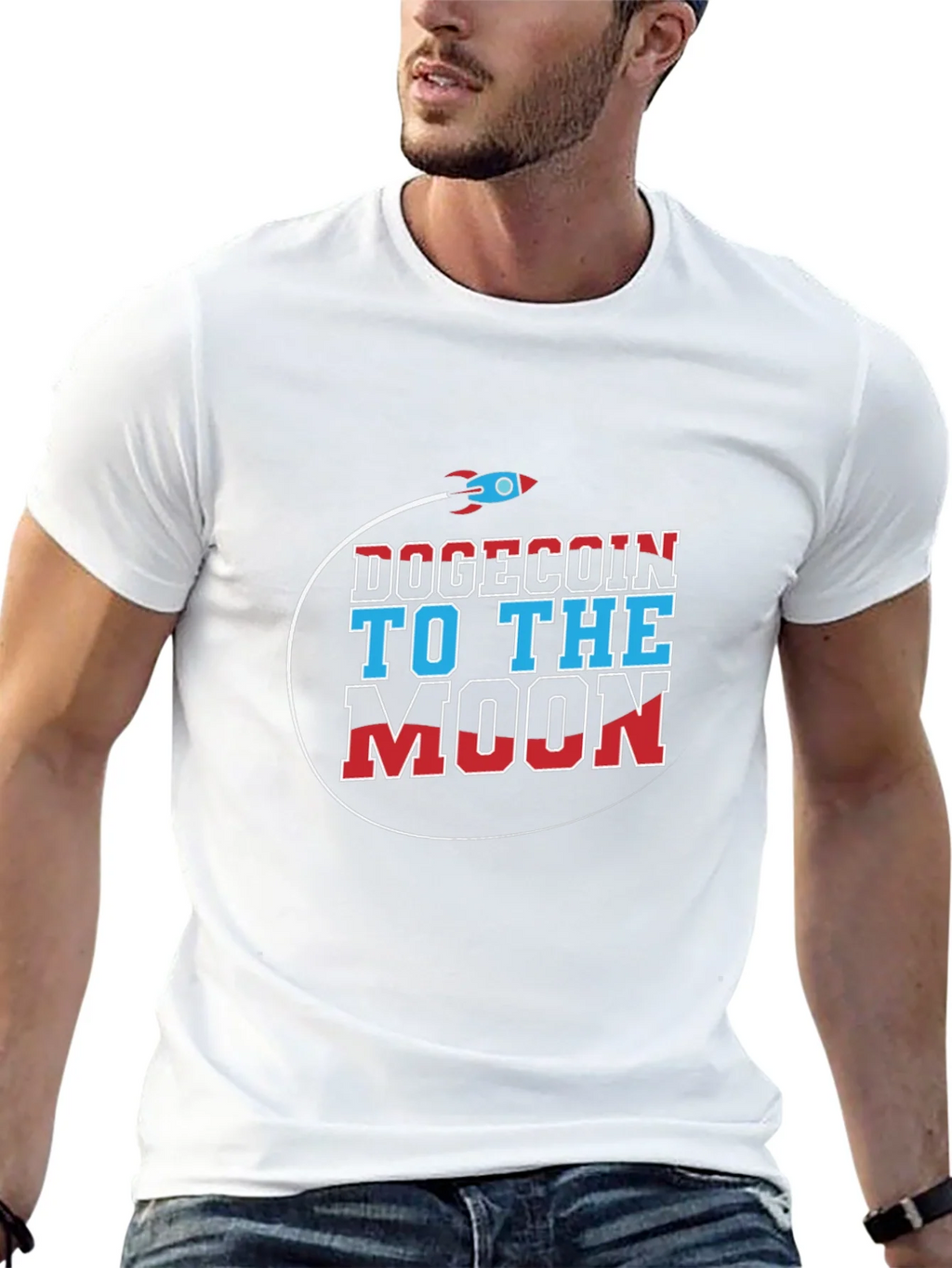 Dogecoin to the Moon Graphic T-Shirt product image 12