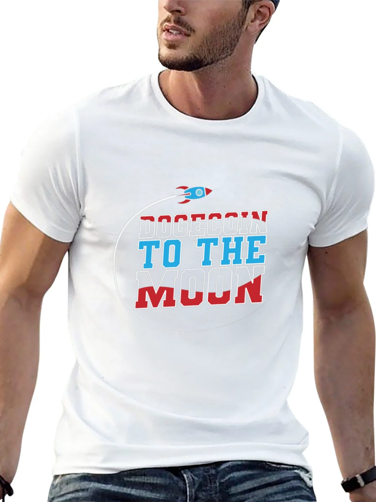 Dogecoin to the Moon Graphic T-Shirt product image 12