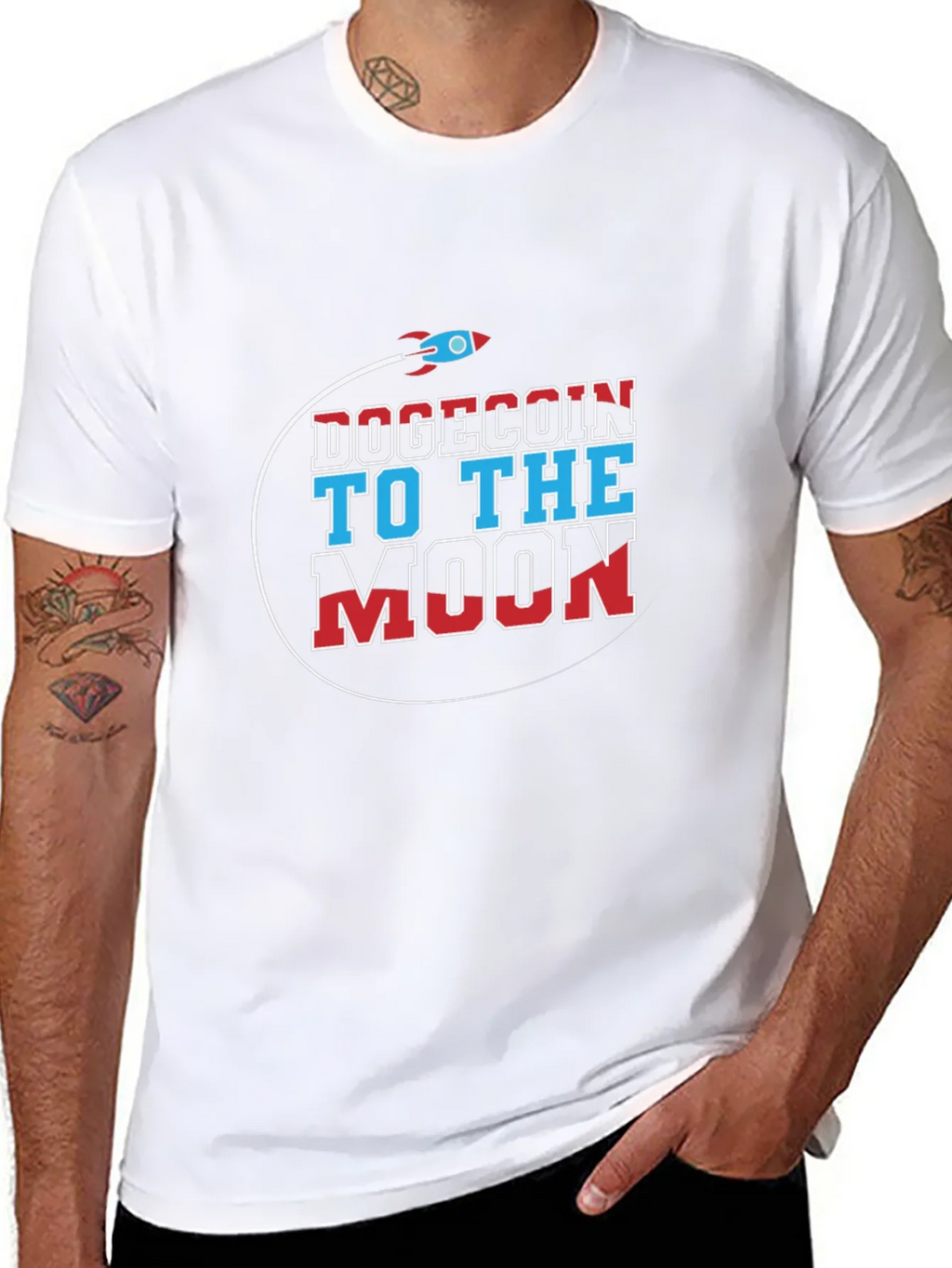 Dogecoin to the Moon Graphic T-Shirt product image 7