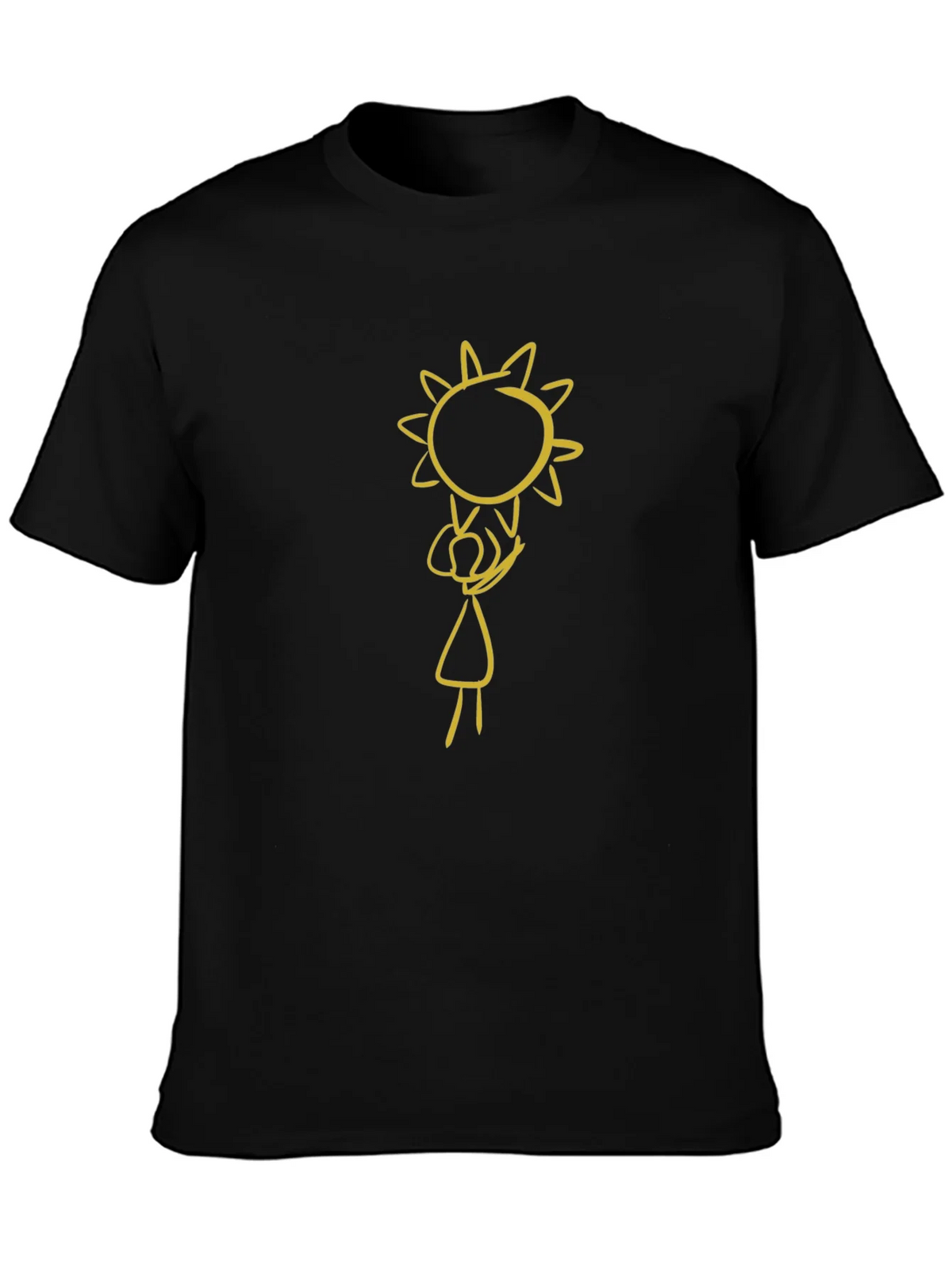 Black Graphic Tee: Sun Child Design product image 2