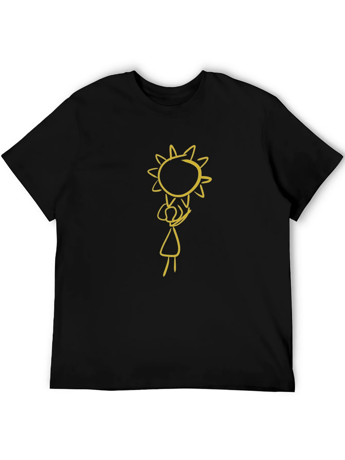 Black Graphic Tee: Sun Child Design product image 4