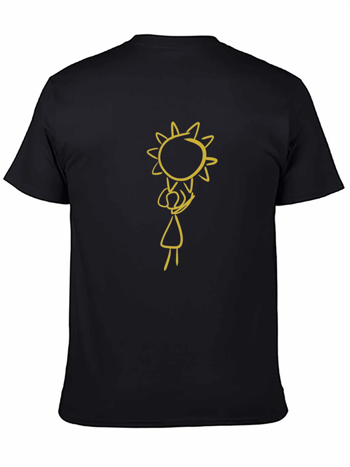 Black Graphic Tee: Sun Child Design product image 3