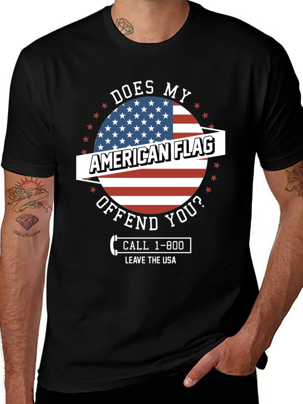 American Flag Graphic Tee - Patriotic Humor T-Shirt product image 1
