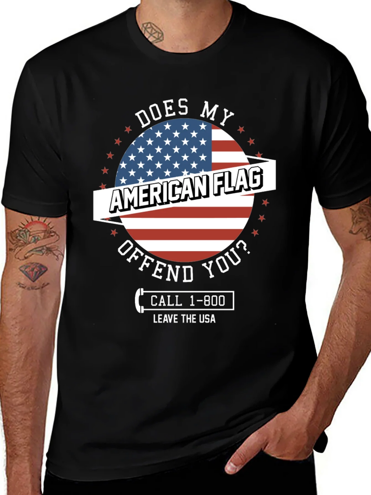 American Flag Graphic Tee - Patriotic Humor T-Shirt product image 1