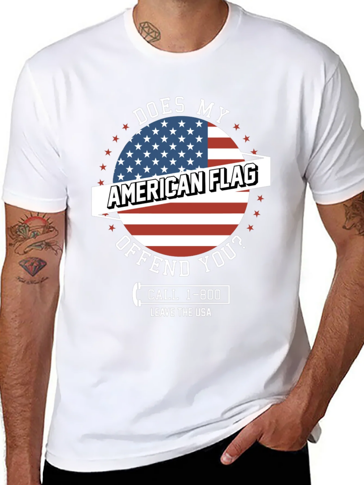 American Flag Graphic Tee - Patriotic Humor T-Shirt product image 7