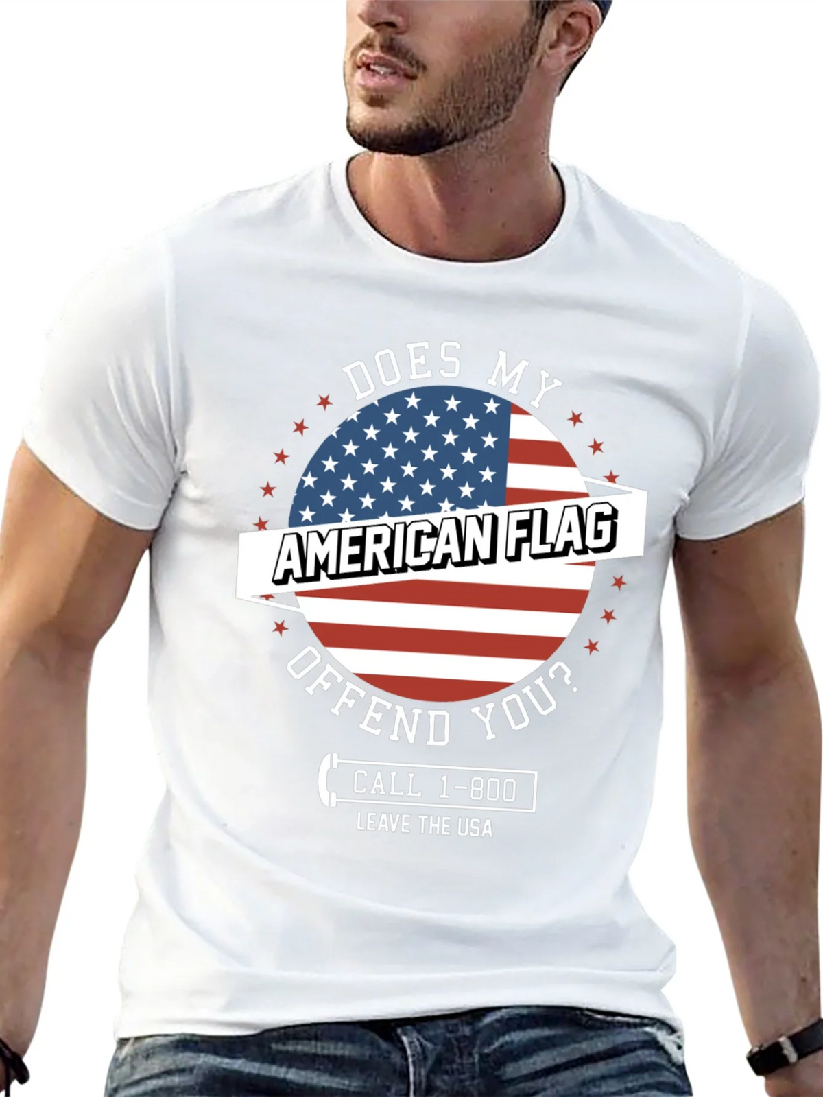 American Flag Graphic Tee - Patriotic Humor T-Shirt product image 12