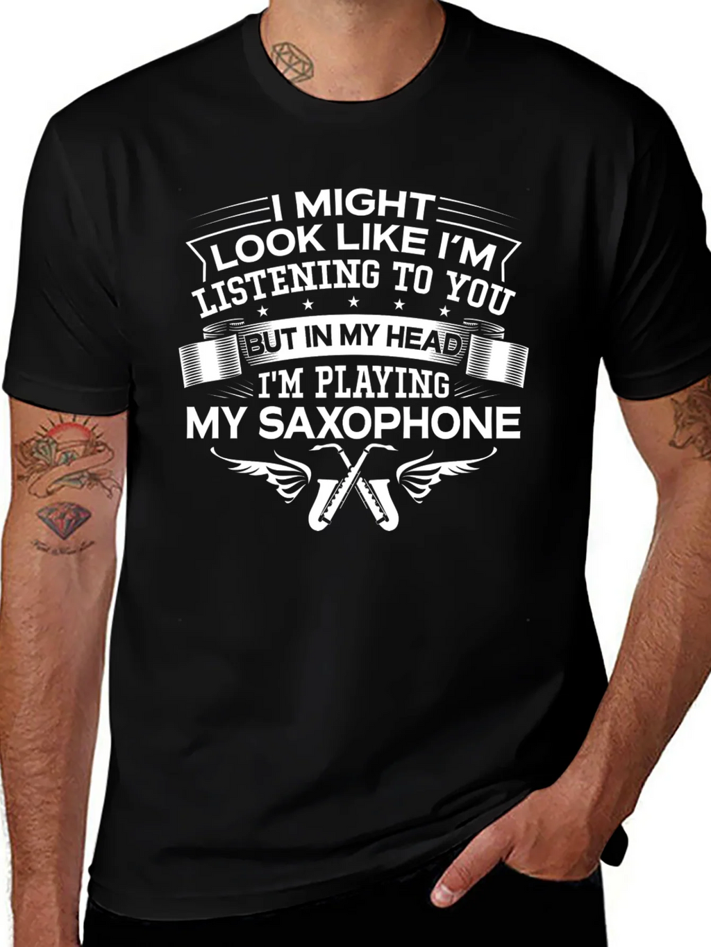 Saxophone Player Humor Graphic T-Shirt product image 1