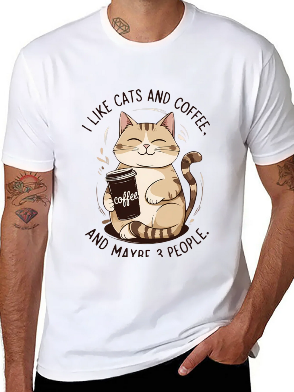 I Like Cats and Coffee Graphic Tee product image 7