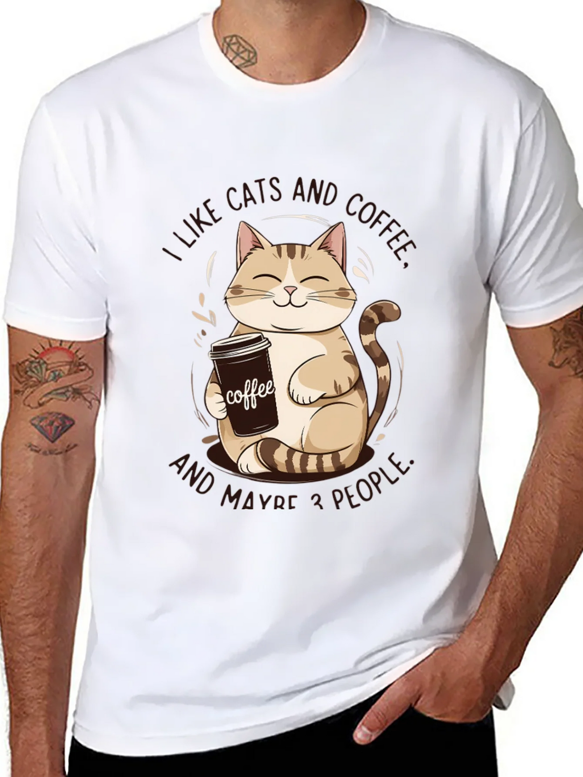 I Like Cats and Coffee Graphic Tee product image 7