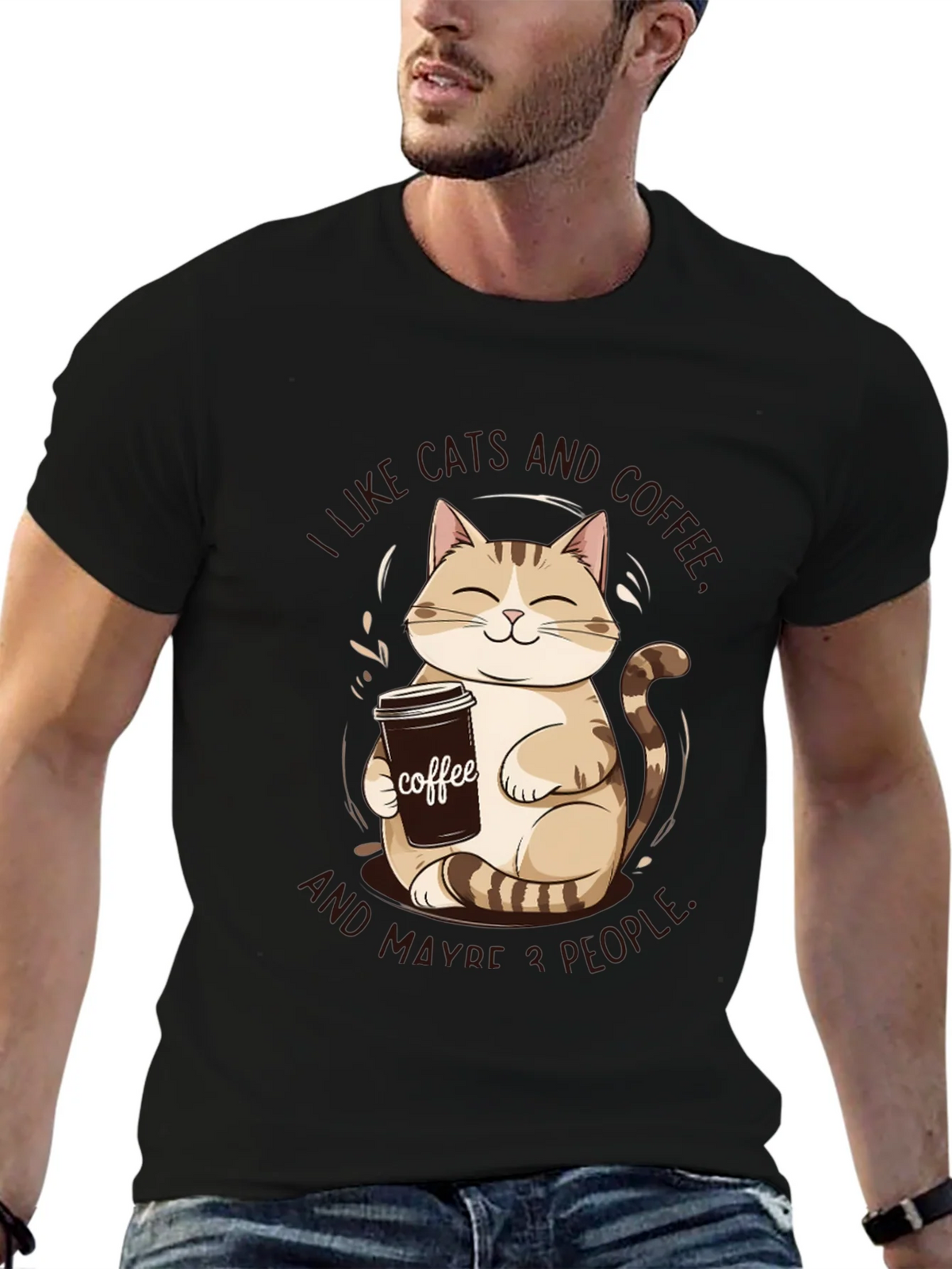 I Like Cats and Coffee Graphic Tee product image 6