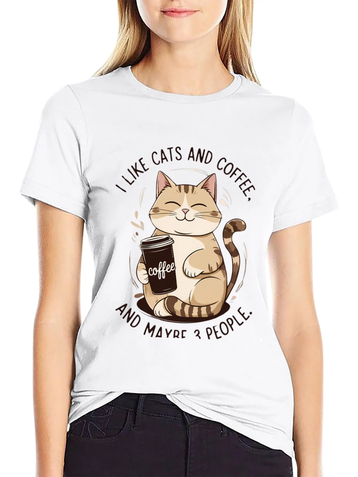 I Like Cats and Coffee Graphic Tee product image 8