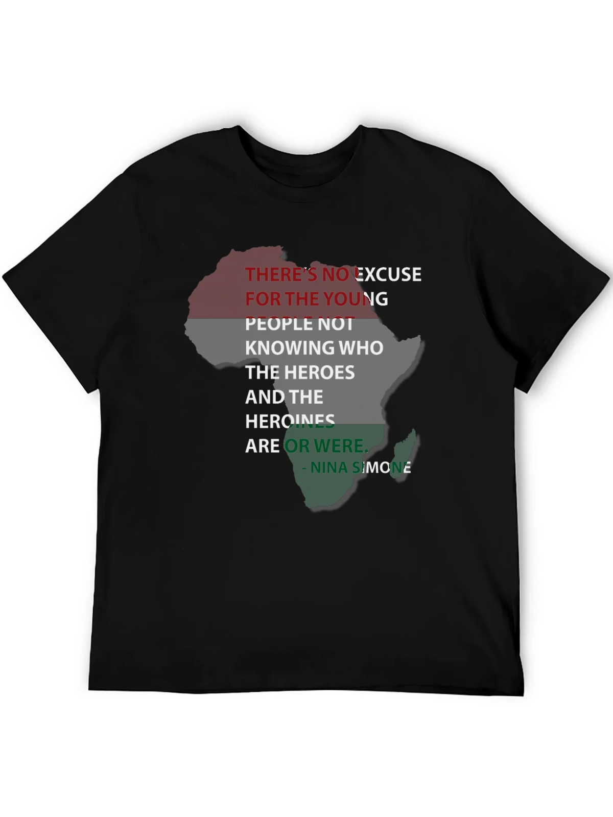 Black T-Shirt Nina Simone Quote Pan-African Flag Africa product image 5