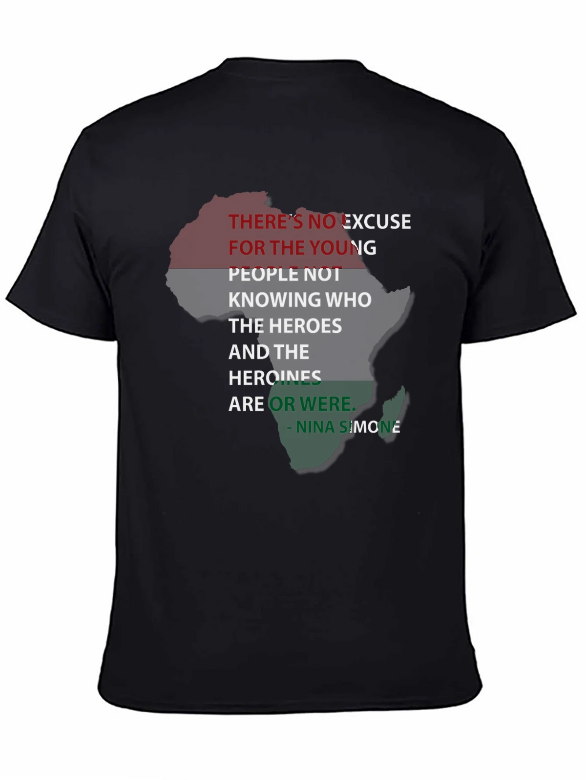 Black T-Shirt Nina Simone Quote Pan-African Flag Africa product image 4