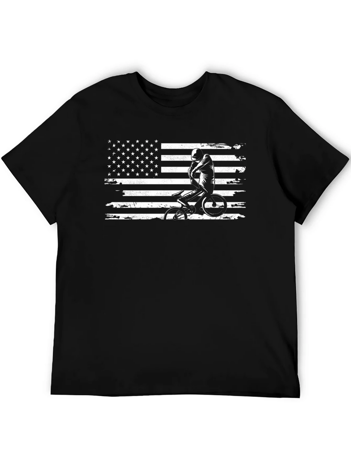 BMX American Flag Mens Black T-Shirt product image 3