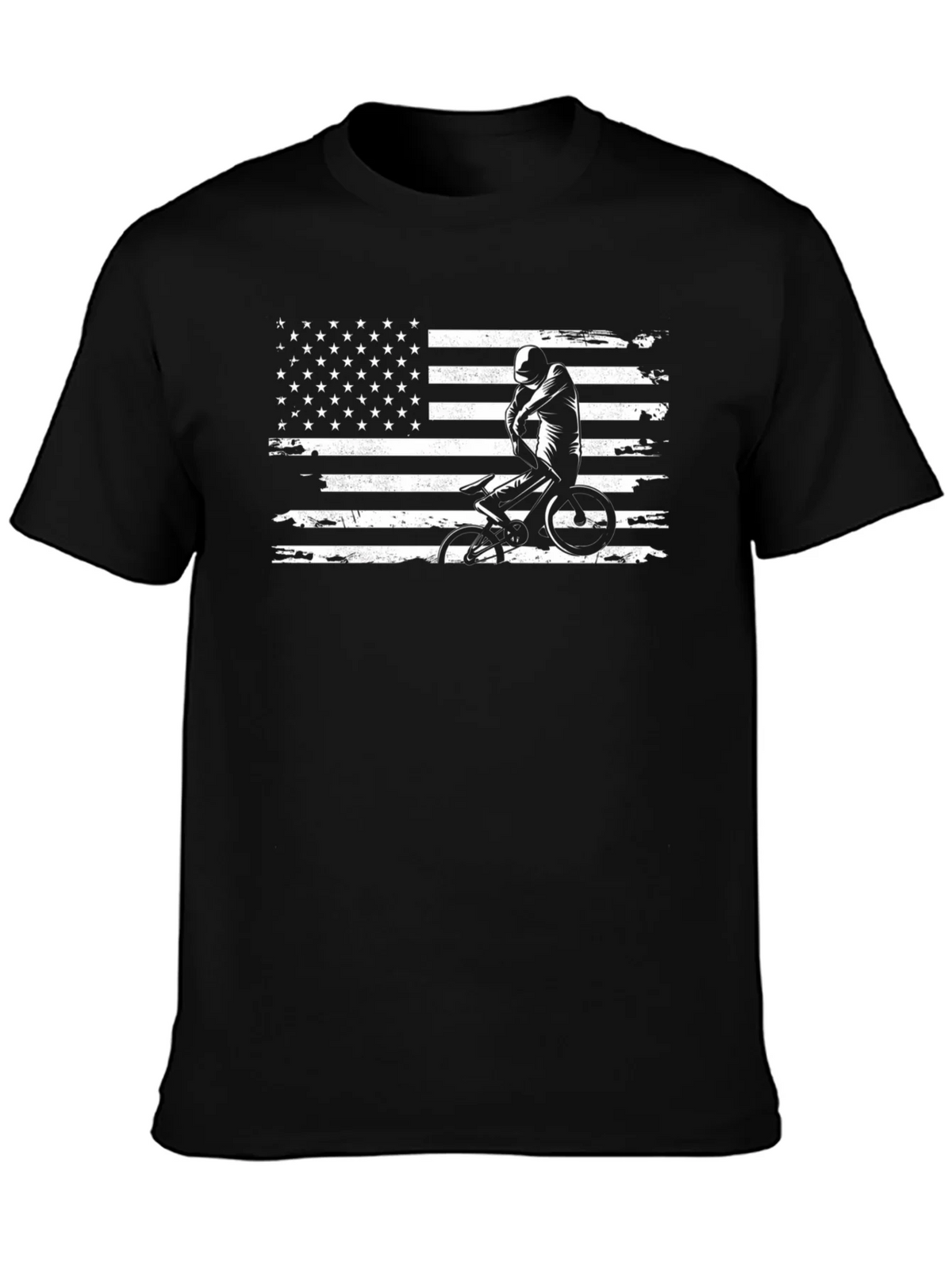 BMX American Flag Mens Black T-Shirt product image 2