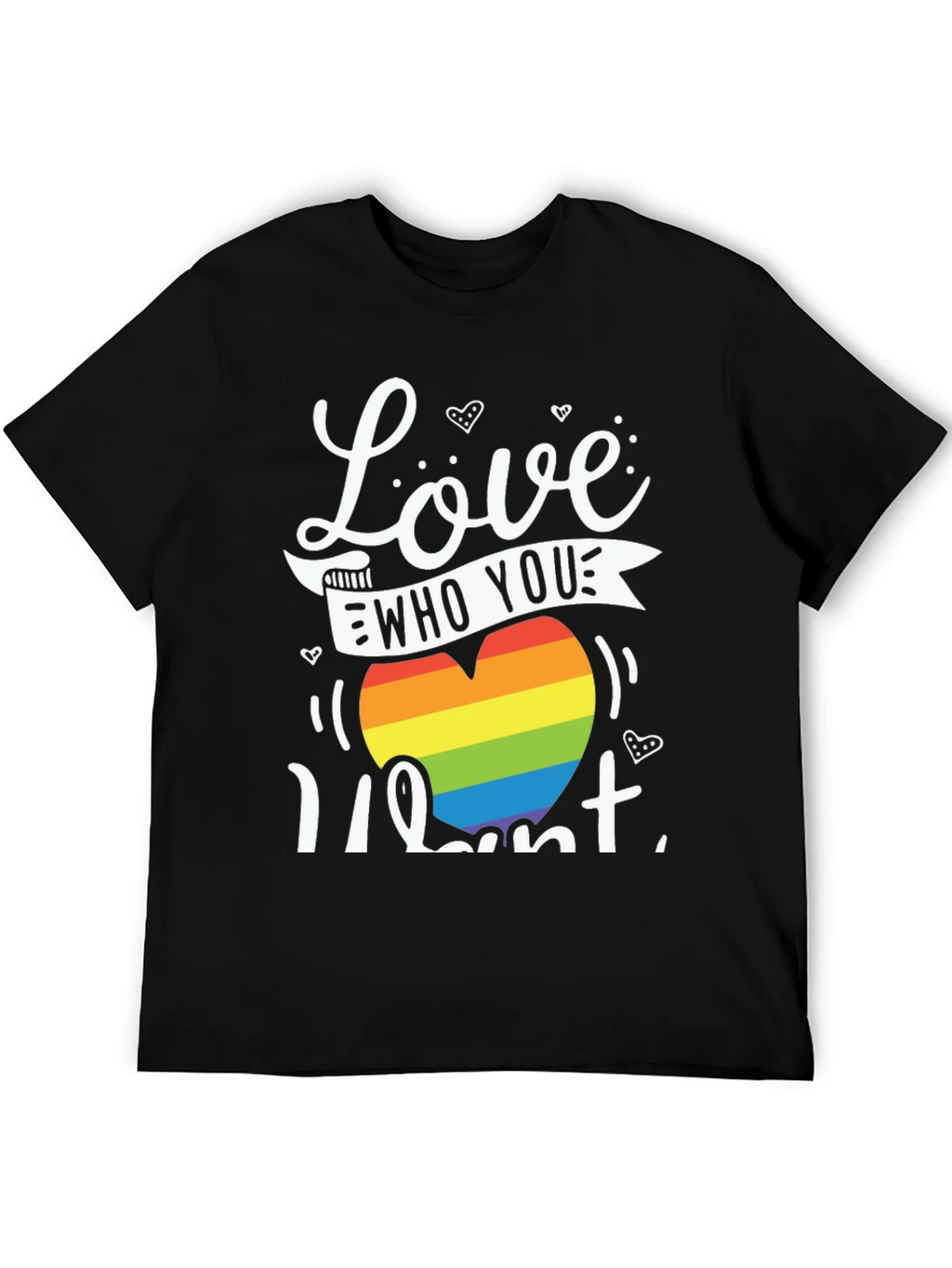 Love Who You Want Rainbow Heart Graphic Tee product image 5