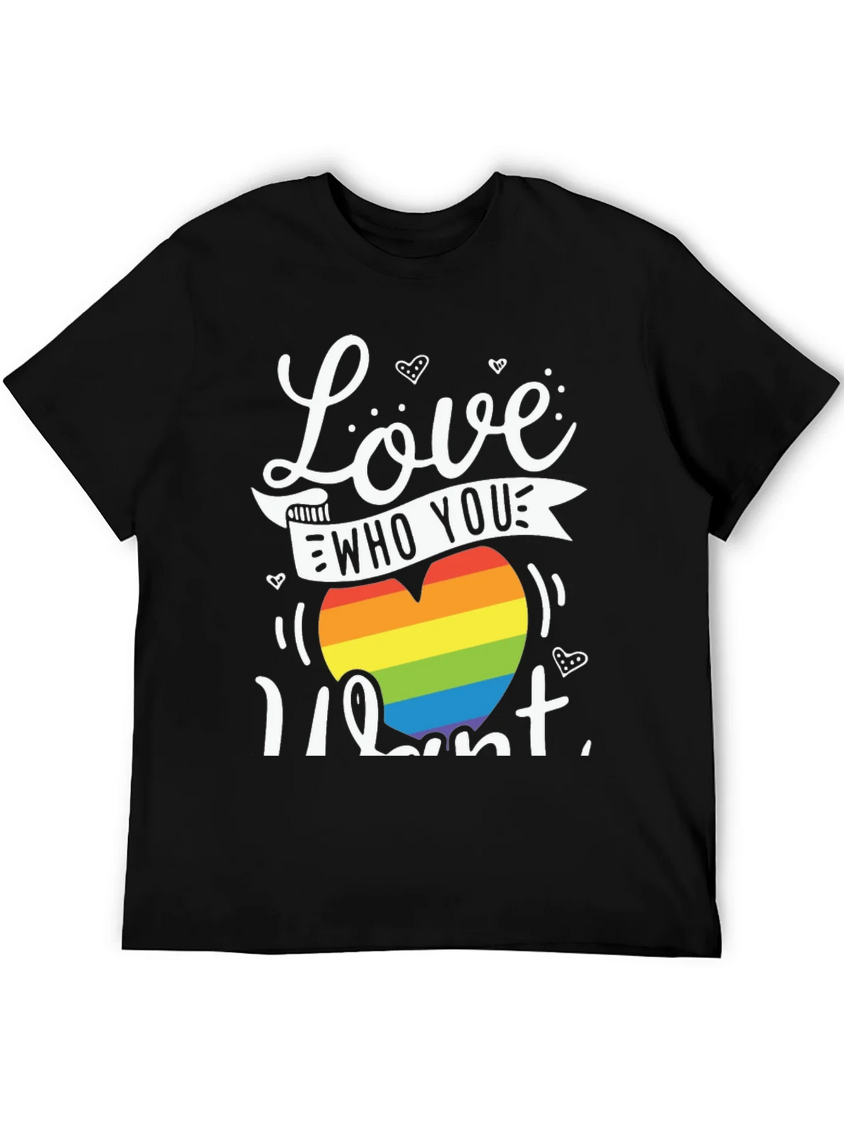 Love Who You Want Rainbow Heart Graphic Tee product image 5