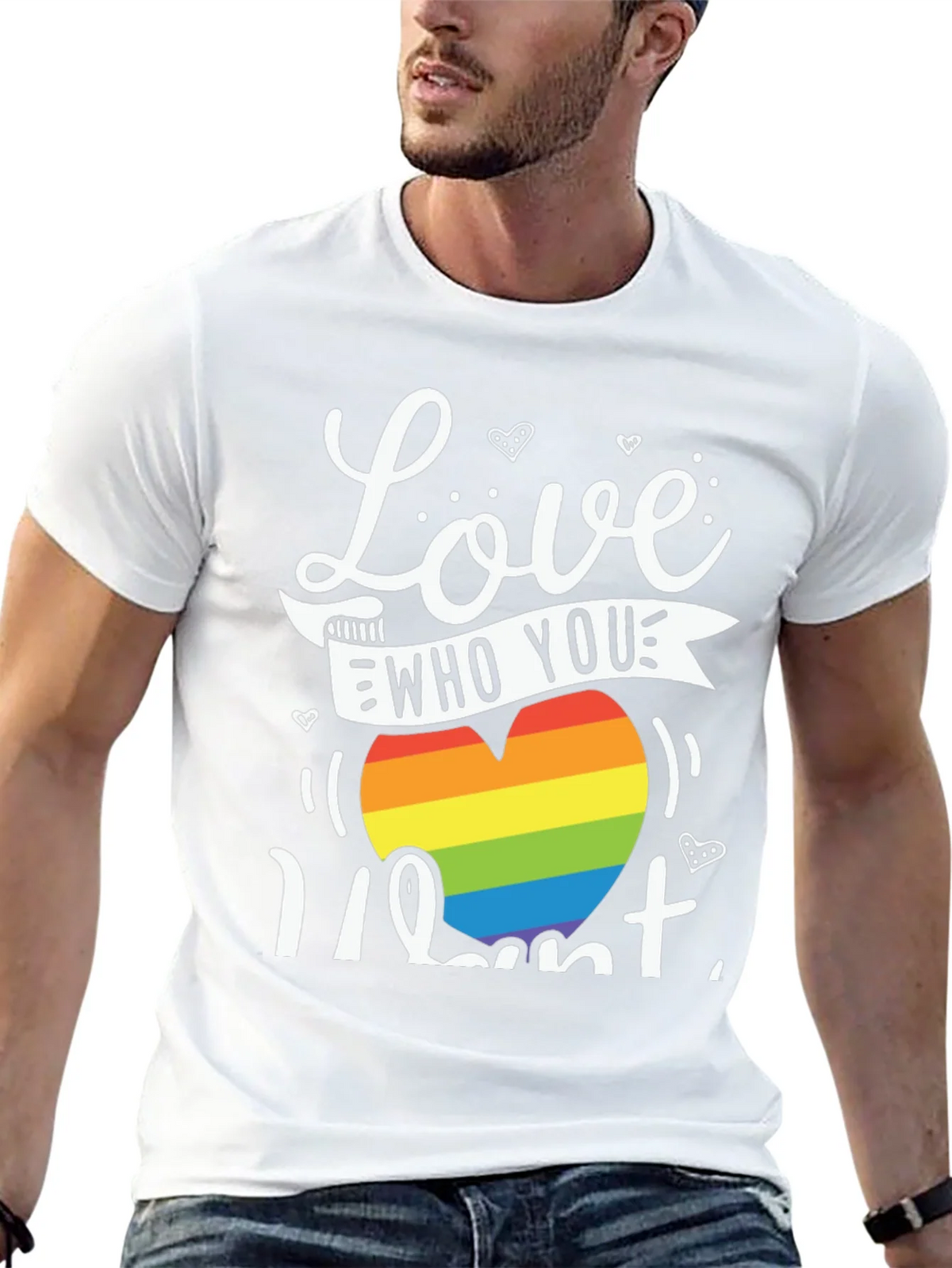 Love Who You Want Rainbow Heart Graphic Tee product image 12