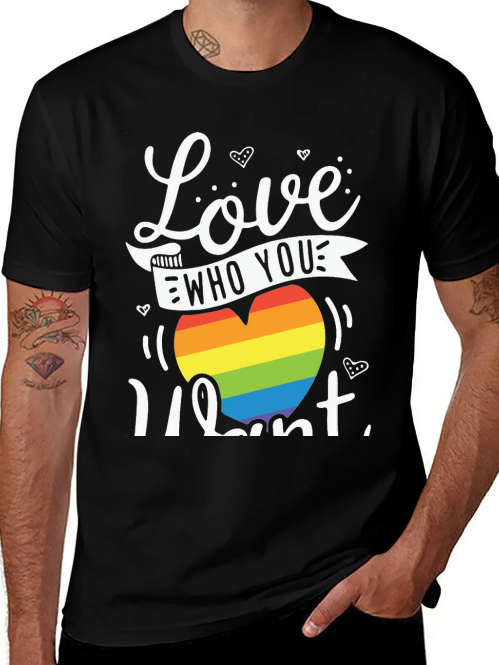Love Who You Want Rainbow Heart Graphic Tee product image 1