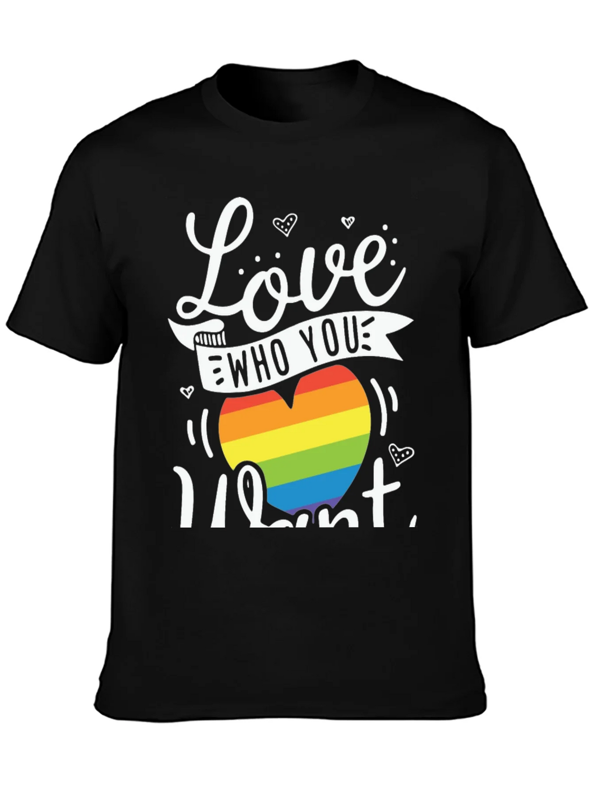 Love Who You Want Rainbow Heart Graphic Tee product image 3