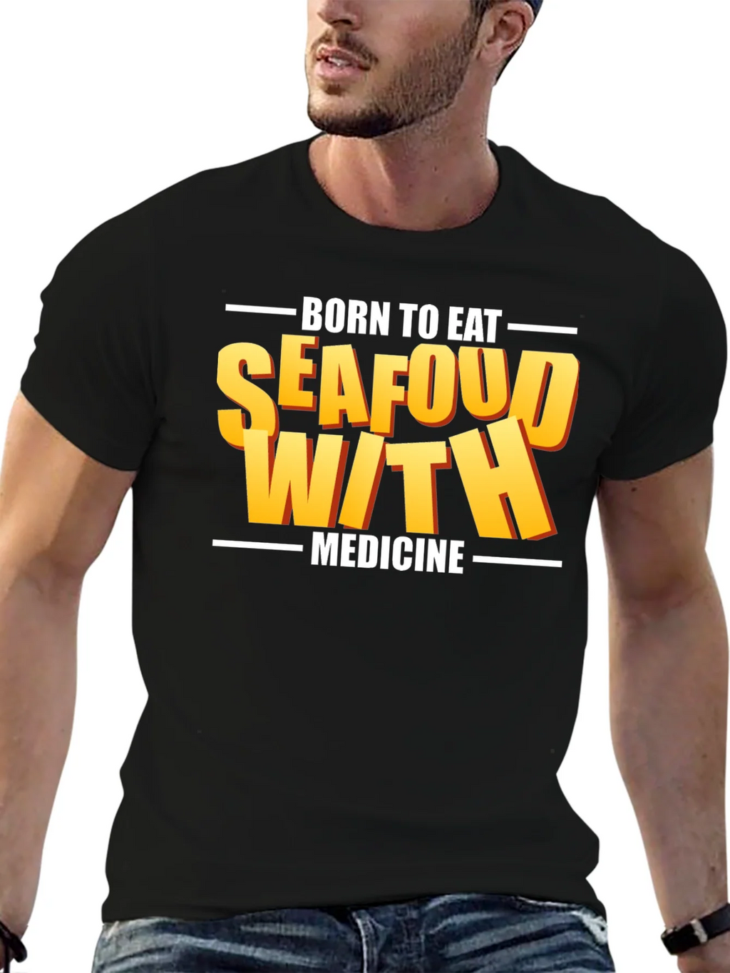 Born To Eat Seafood With Medicine Graphic Tee product image 5