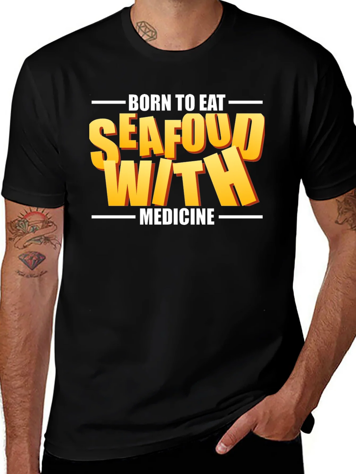 Born To Eat Seafood With Medicine Graphic Tee product image 1