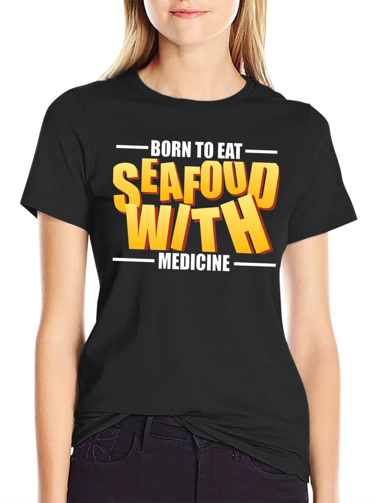 Born To Eat Seafood With Medicine Graphic Tee product image 2