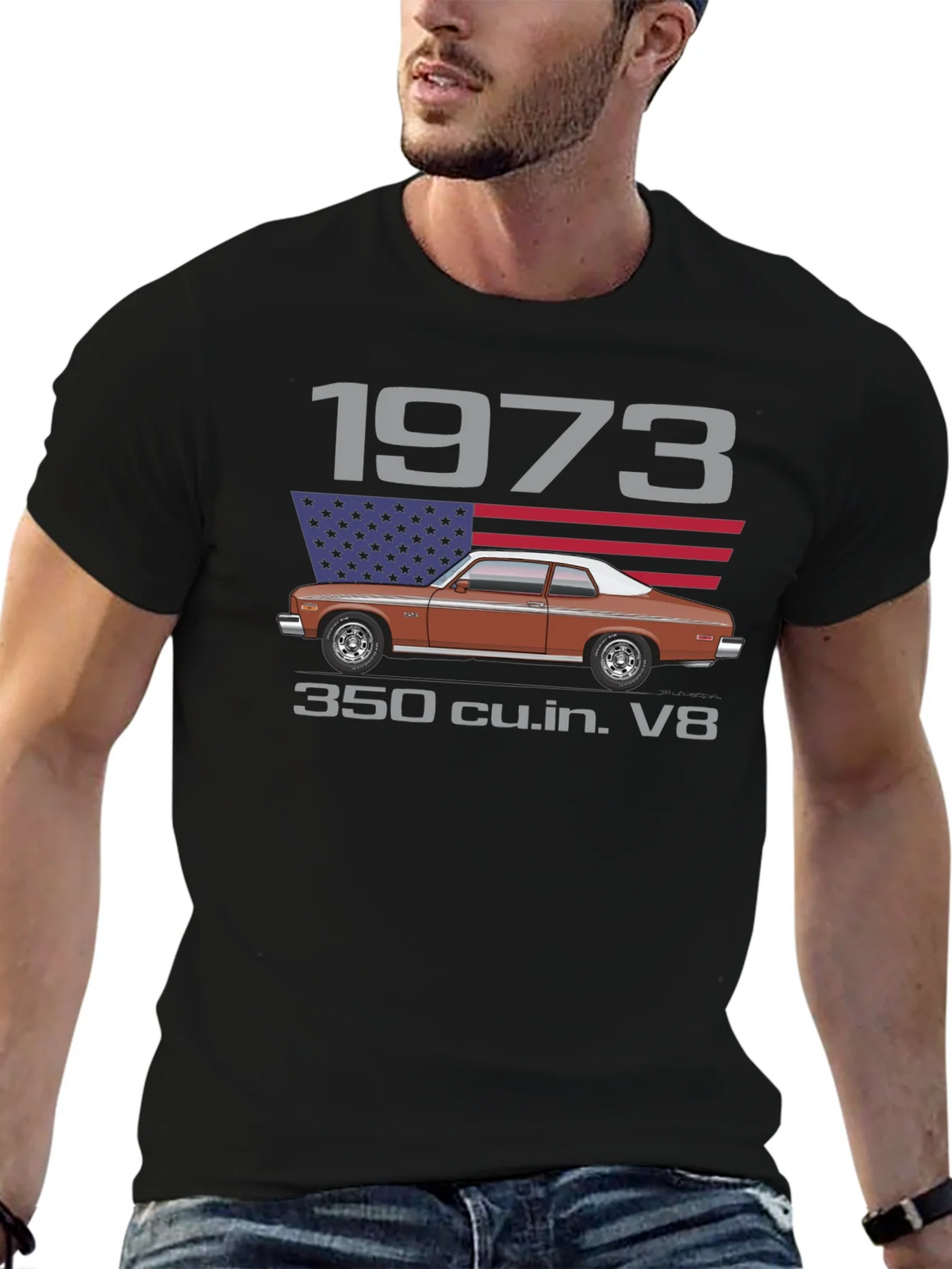 1973 Classic Car T-Shirt - V8 Engine Tee product image 6
