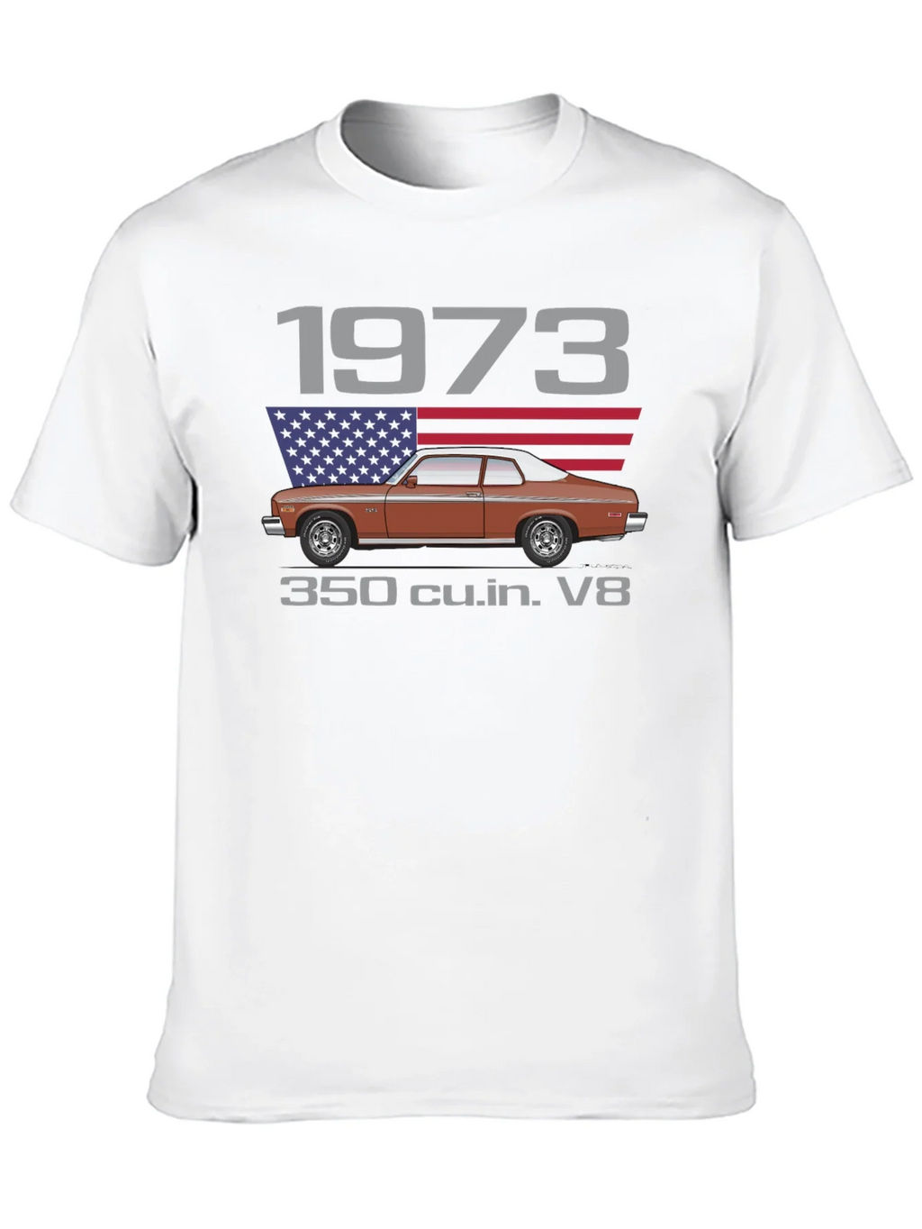 1973 Classic Car T-Shirt - V8 Engine Tee product image 9