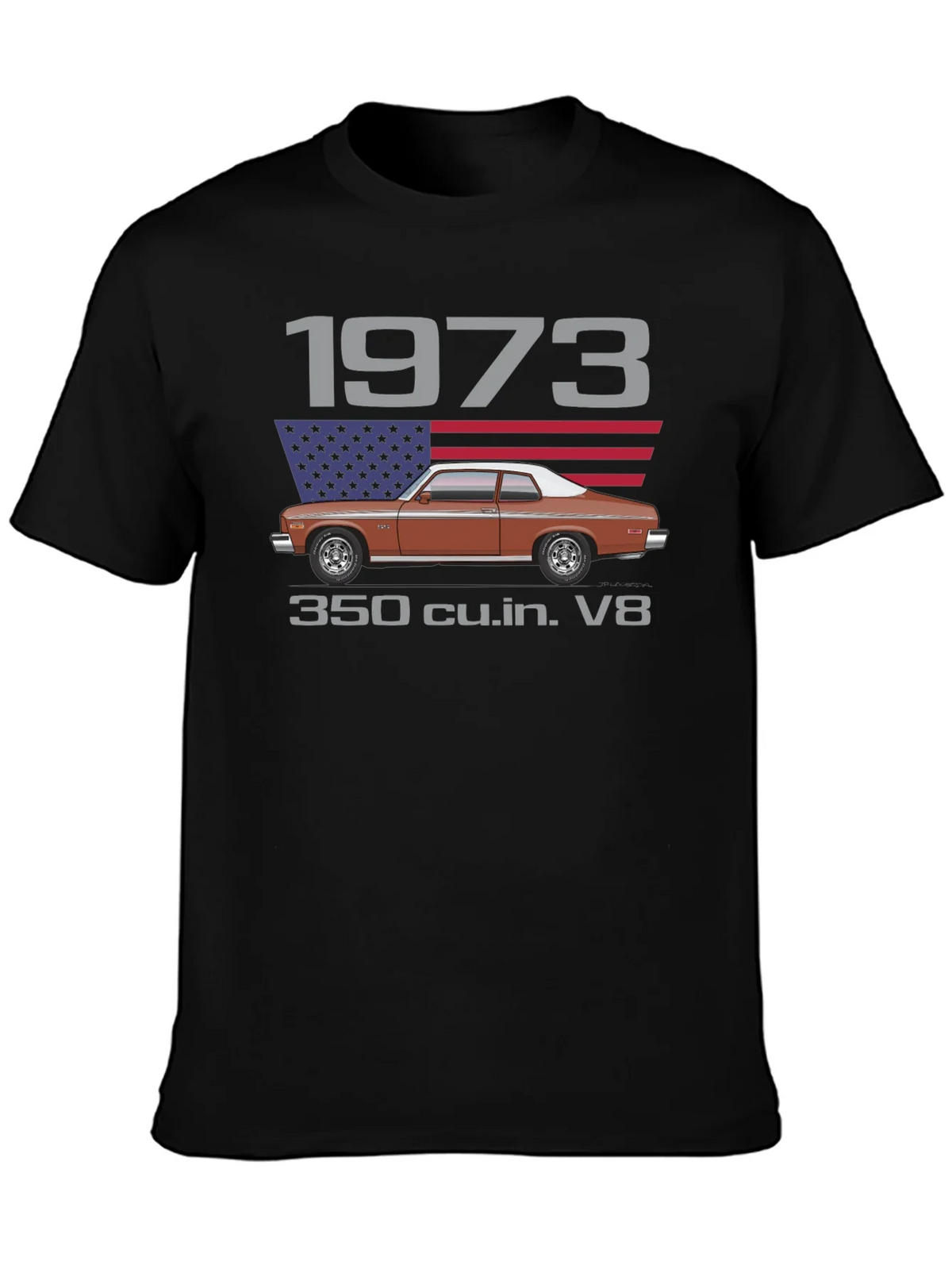 1973 Classic Car T-Shirt - V8 Engine Tee product image 3