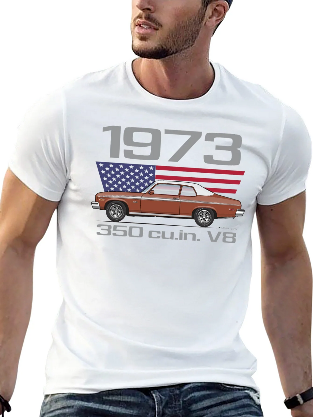 1973 Classic Car T-Shirt - V8 Engine Tee product image 12