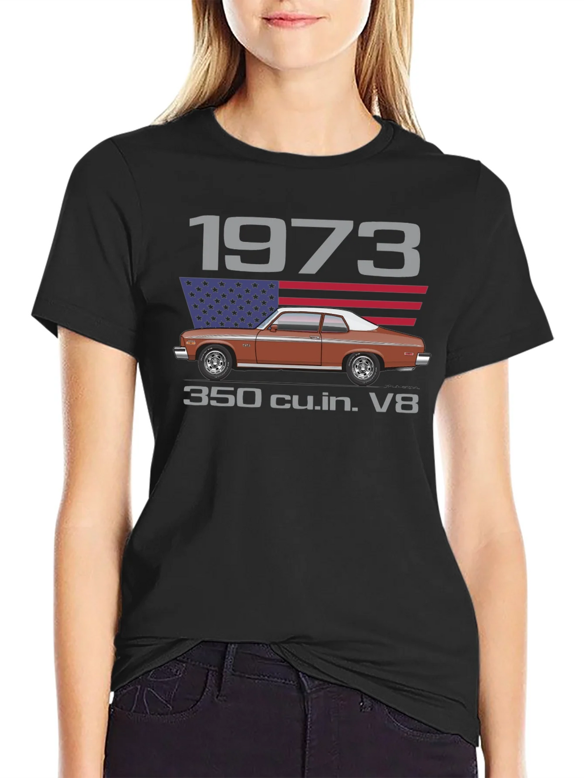 1973 Classic Car T-Shirt - V8 Engine Tee product image 2
