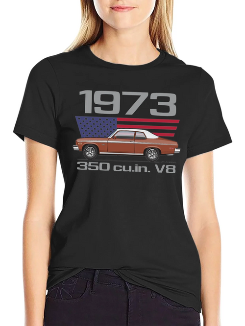 1973 Classic Car T-Shirt - V8 Engine Tee product image 2