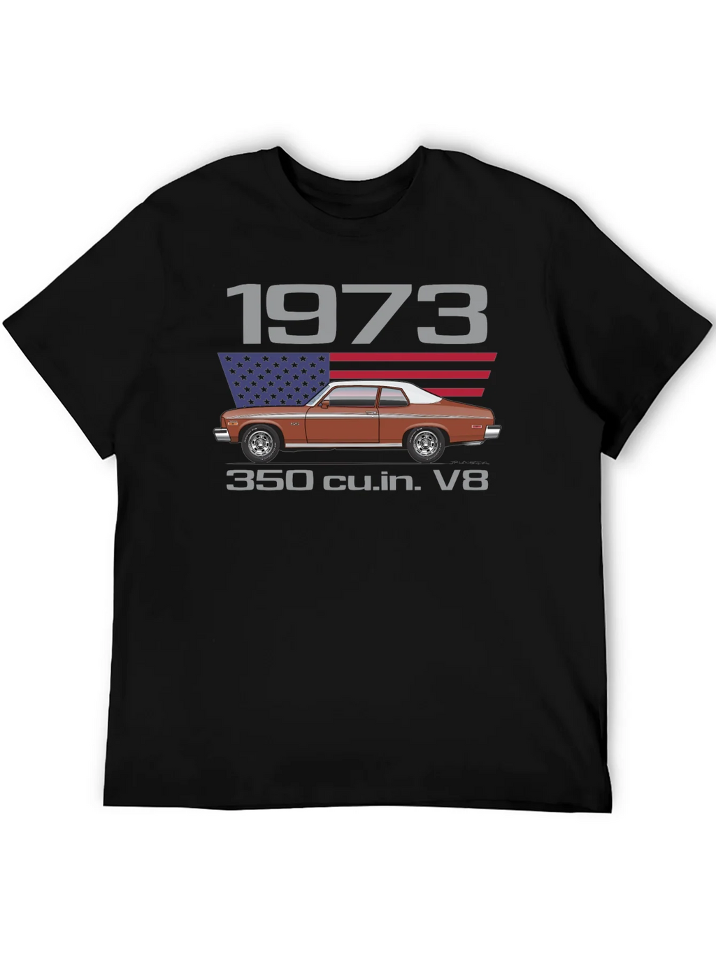 1973 Classic Car T-Shirt - V8 Engine Tee product image 5
