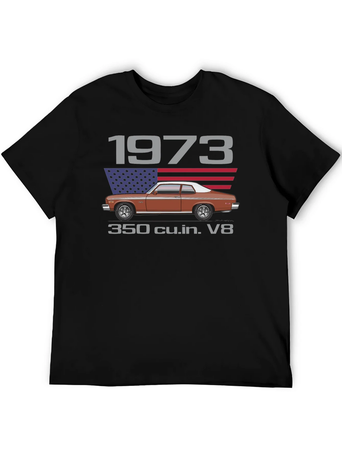 1973 Classic Car T-Shirt - V8 Engine Tee product image 5
