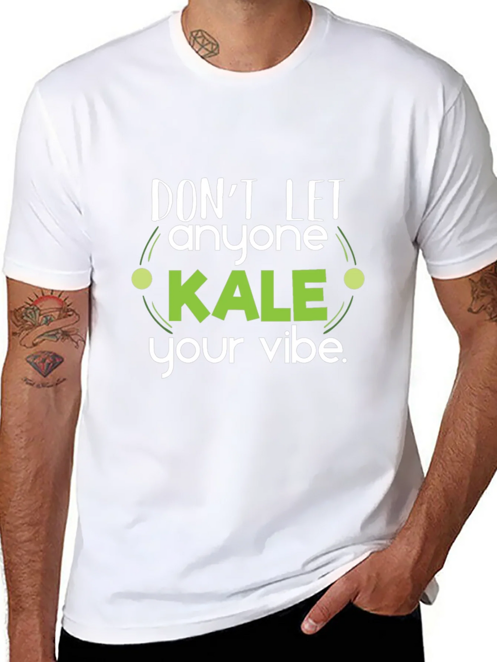 Dont Let Anyone Kale Your Vibe Black T-Shirt product image 7