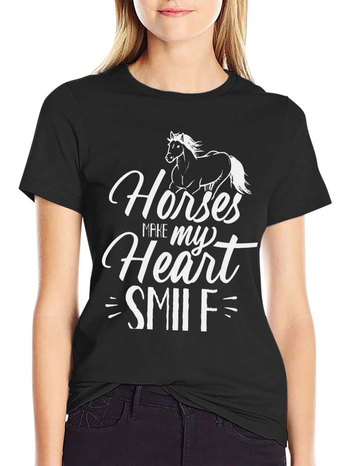 Horses Make My Heart Smile Graphic Tee product image 2